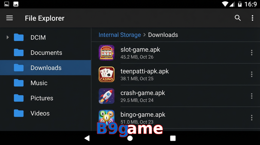 Main screen of B9game gameapk page for PK players